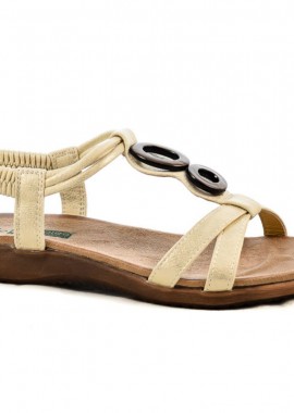 Σανδάλια γυναικεία | Ανατομικά | Amarpies | ABZ17064 | Κρεμ/ Χρυσό