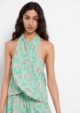 FUNKY BUDDHA - Εμπριμέ halter neck top