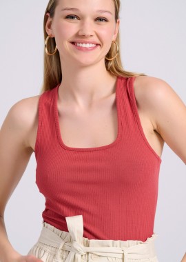 FUNKY BUDDHA - Tank top σε rib ύφανση