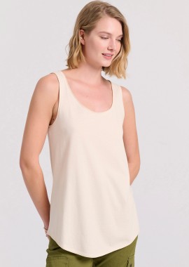 FUNKY BUDDHA - Tank top από οργανικό βαμβάκι με raw edges
