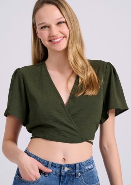 FUNKY BUDDHA - Cropped top με cut out λεπτομέρειες