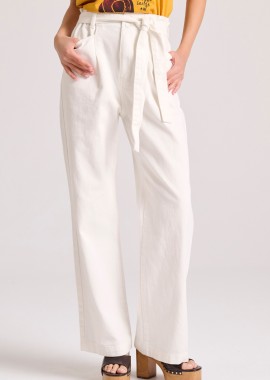 FUNKY BUDDHA - Garment dyed wide leg τζιν παντελόνι