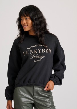 FUNKY BUDDHA - Relaxed fit φούτερ με Funky Buddha κέντημα