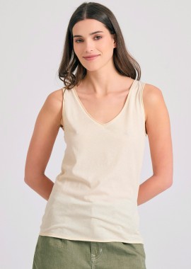 FUNKY BUDDHA - Γυναικείο tank top με raw cuts τελειώματα