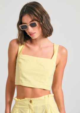 FUNKY BUDDHA - Μονόχρωμο βαμβακερό cropped top
