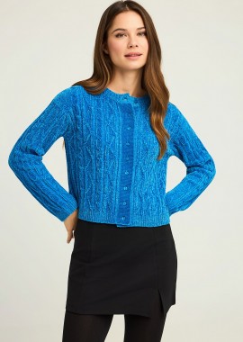FUNKY BUDDHA - Cable-knit chenille ζακέτα