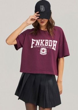 FUNKY BUDDHA - Βαμβακερό t-shirt με varsity λογότυπο