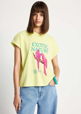 FUNKY BUDDHA - Γυναικείο loose t-shirt με τύπωμα