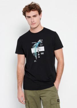FUNKY BUDDHA - Ανδρικό t-shirt με graphic τύπωμα