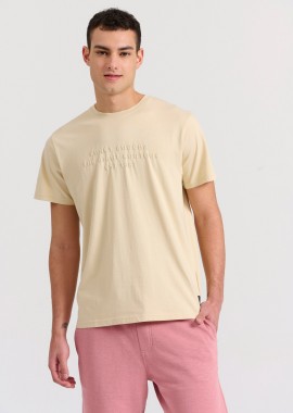 FUNKY BUDDHA - T-shirt με embossed τύπωμα στο στήθος