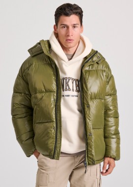 FUNKY BUDDHA - Oversized puffer μπουφάν με αποσπώμενη κουκούλα