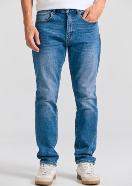 FUNKY BUDDHA - Slim tapered fit τζιν παντελόνι με ελαφρύ ξεθώριασμα