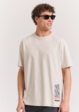 FUNKY BUDDHA - Relaxed fit t-shirt με abstract τύπωμα