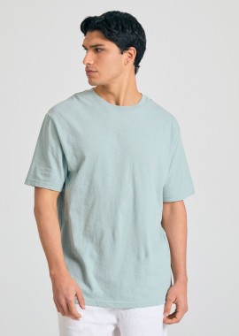 FUNKY BUDDHA - Relaxed fit linen blend t-shirt