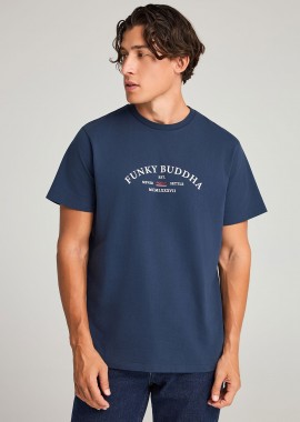 FUNKY BUDDHA - T-shirt με text logo τύπωμα στο στήθος