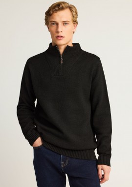 FUNKY BUDDHA - Ανδρικό half-zip πλεκτό πουλόβερ