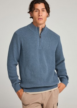 FUNKY BUDDHA - Ανδρικό half-zip πλεκτό πουλόβερ
