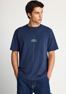 FUNKY BUDDHA - Ανδρικό relaxed t-shirt με τύπωμα