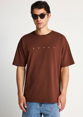 FUNKY BUDDHA - Ανδρικό oversized t-shirt με τύπωμα στην πλάτη