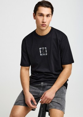 FUNKY BUDDHA - Ανδρικό relaxed t-shirt με τύπωμα στην πλάτη
