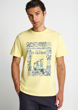 FUNKY BUDDHA - Ανδρικό βαμβακερό t-shirt με τύπωμα