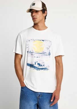 FUNKY BUDDHA - Ανδρικό βαμβακερό t-shirt με τύπωμα