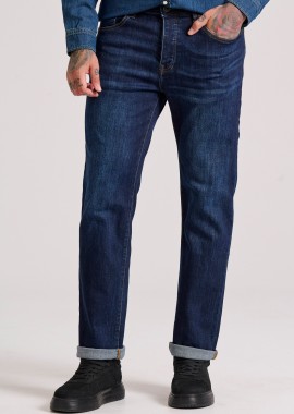 FUNKY BUDDHA - Straight fit τζιν παντελόνι με whisker details