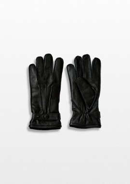 SELECTED HOMME - SELECTED HOMME Ανδρικό Μαύρο Leather Gloves