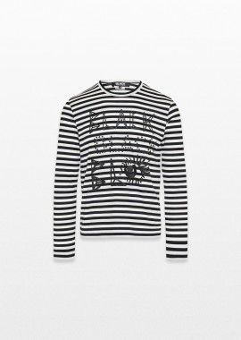 BLACK COMME DES GARÇONS - BLACK COMME DES GARÇONS Ανδρικό Μαύρο Stripe Long Sleeve T-Shirt