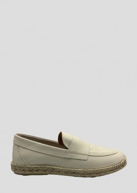 ABARCA - ABARCA Ανδρικό Λευκό Leather Nappa Loafers/White