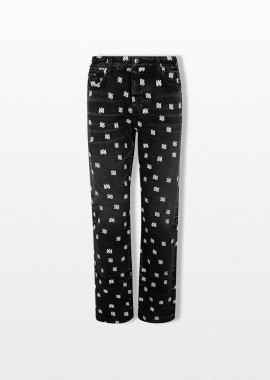 AMIRI - AMIRI Ανδρικό Μαύρο Paisley Straight Jean