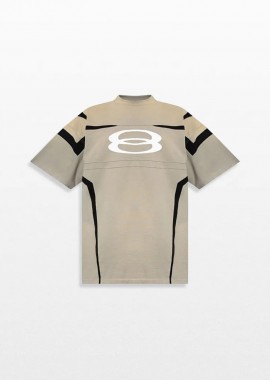 BALENCIAGA - BALENCIAGA Ανδρικό Γκρι Oversized Logo-Embroidered T-Shirt