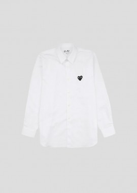 COMME DES GARÇONS PLAY - COMME DES GARÇONS PLAY Ανδρικό Λευκό Heart Logo Shirt in White