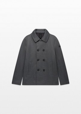 UNITY - UNITY Ανδρικό Γκρι Faux Double-Breasted Jacket