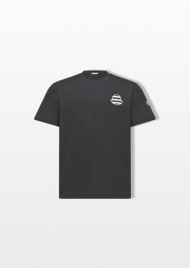 MONCLER - MONCLER Ανδρικό Μπλε Striped Logo T-Shirt