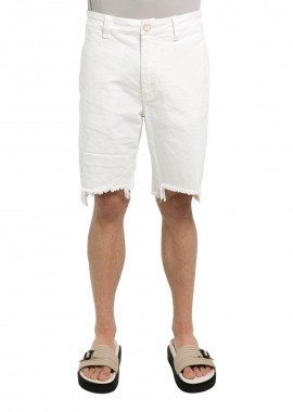 LA VACA LOCA - LA VACA LOCA Ανδρικό Λευκό Den Fidias Destressed Shorts/White