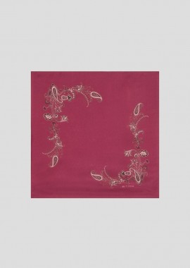 ETRO - ETRO Ανδρικό Κόκκινο Printed Silk Pocket Square