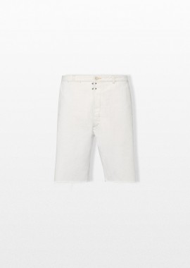 MAISON MARGIELA - MAISON MARGIELA Ανδρικό Λευκό Chalk Selvedge Denim Shorts