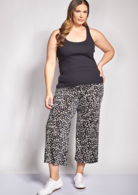 - Cropped παντελόνα με animal print