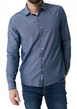 Mexx - Πουκάμισο Μακρυμάνικο Mexx Linen AP1506033M-Navy Ανδρικό