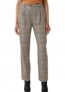Mexx - Παντελόνι Υφασμάτινο Mexx Checked With Belt CF1212036W-Camel Γυναικείο