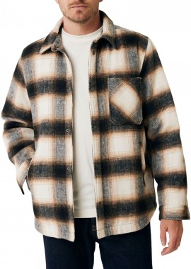 Mexx - Πουκάμισο Μακρυμάνικο Mexx Padded Checked Shirt Jacket MF006400243M-OFF WHITE Ανδρικό