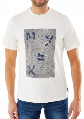 Mexx - Μπλούζα Κοντομάνικη Mexx Chest Print TU21111023M-Off White Ανδρικό