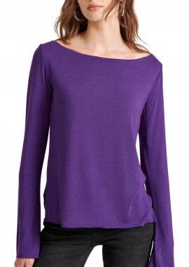 Funky Buddha - Μπλούζα Μακρυμάνικη Funky Buddha Raw Edges FBL010-103-07-PURPLE Γυναικείο