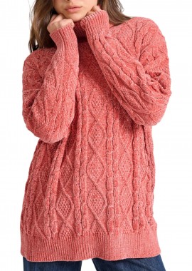 Funky Buddha - Πουλόβερ Funky Buddha Σενίλ Loose Fit FBL010-113-09-MINERAL RED Γυναικείο