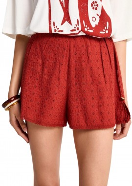 Funky Buddha - Σορτς Funky Buddha Embroidery FBL013-117-03-BAKED APPLE Γυναικείο
