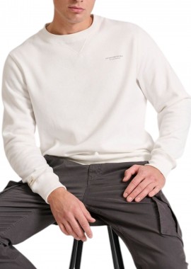 Funky Buddha - Μπλούζα Μακρυμάνικη Funky Buddha Crew Neck - The Essentials FBM010-003-06-OFF WHITE Ανδρικό