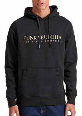 Funky Buddha - Μπλούζα Μακρυμάνικη Funky Buddha Με Κέντημα Στο Στήθος FBM010-006-06-BLACK Ανδρικό