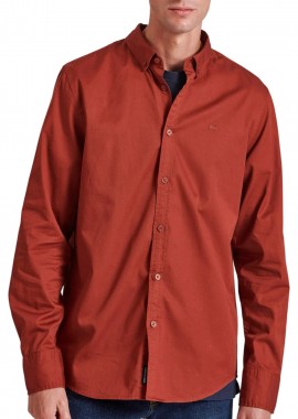 Funky Buddha - Πουκάμισο Μακρυμάνικο Funky Buddha Garment Dyed Twill FBM010-015-05-BRICK Ανδρικό