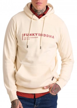 Funky Buddha - Μπλούζα Μακρυμάνικη Funky Buddha Με Κουκούλα FBM010-015-06-CHALK Ανδρικό